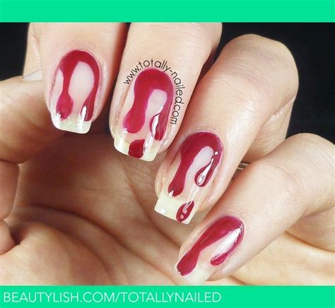 Blood Drip Halloween Nail Art | Danielle R.'s (totallynailed) Photo | Beautylish