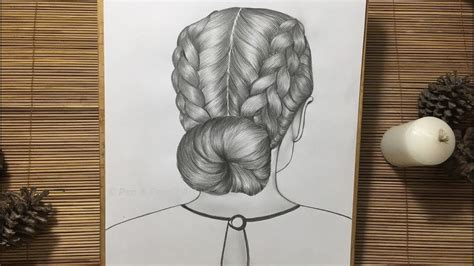 How to Draw a Girl with Double Dutch Braid Bun Hairstyle // Step by ...