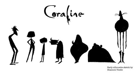 Silhouette sketch, Character design, Coraline characters