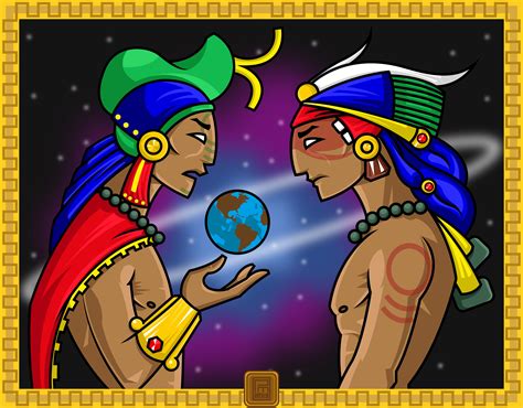 Tepew y Gucumatz, dioses creadores del mundo, basado en el libro Popol Vuh | Popol vuh, Dibujos ...
