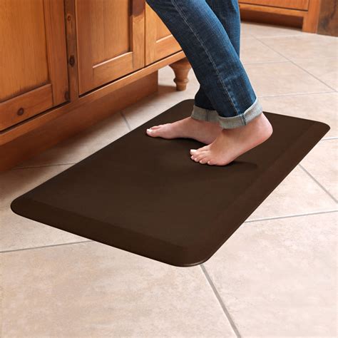 GelPro Designer Comfort Collection Traditional Leather Grain Black Kitchen Mat, 20 in x 32 in ...