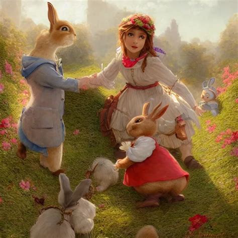 babs and buster bunny in peter rabbit, digital art by | Stable ...