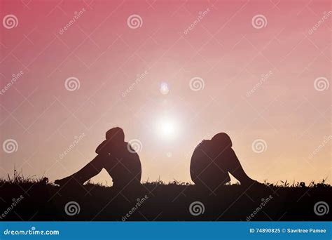 Silhouette Children at Sunset Stock Image - Image of give, heart: 74890825