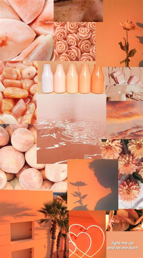 Collage Peach Color Wallpaper Aesthetic : Aesthetic Wallpaper Collage Peach Novocom Top : Blue ...