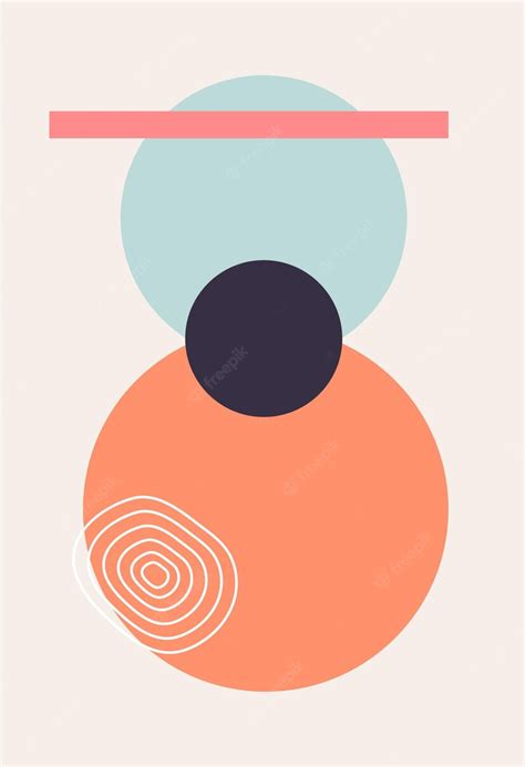 Premium Vector | Geometric shapes with soft shapes contrasting colors graphic design