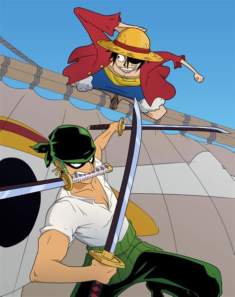 Luffy and Zoro by SirJakobos on Newgrounds