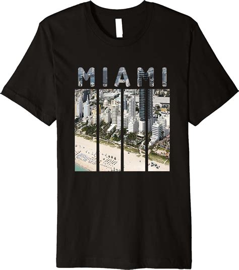 Amazon.com: Miami Beach Florida City State Skyline Souvenirs Premium T ...