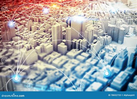 Futuristic City Vision. 3D Rendering Stock Image - Image of growth ...