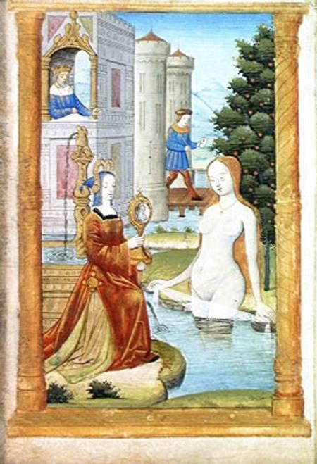 Bathsheba Bathing - Rouen School als Kunstdruck oder Gemälde.