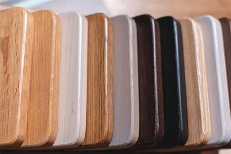 Premium Photo | A row of wooden board of different colors