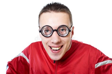 Portrait of a young nerd stock image. Image of dork, happy - 18637647