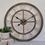 Large Scandi Hamptons Natural White Wooden Wall Clock, 60cm | Dalisay
