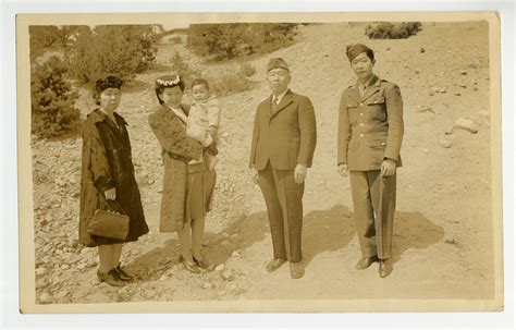 photograph, Kasai Family, friends of Seisaku Aoyagi, Lordsburg Camp in New Mexico, c. 1940s ...