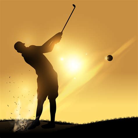 Golfer swing sunset 640507 Vector Art at Vecteezy