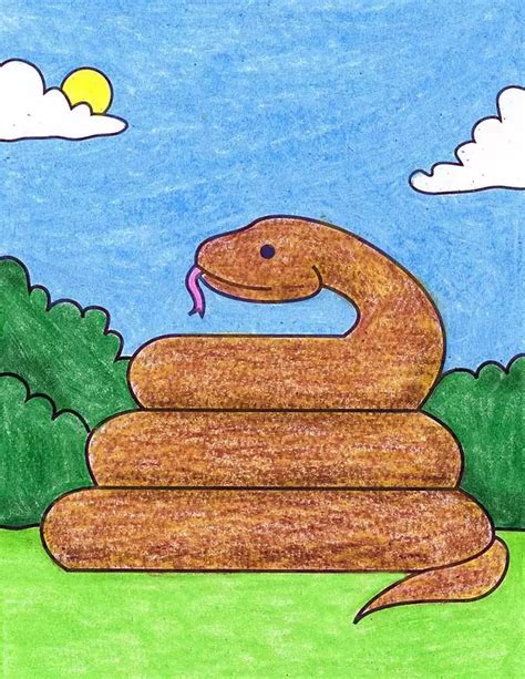 How To Draw A Cartoon Snake Easy Step By Step Drawing - vrogue.co