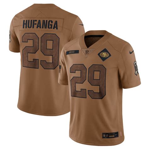 Men's San Francisco 49ers #29 Talanoa Hufanga 2023 Brown Salute To ...