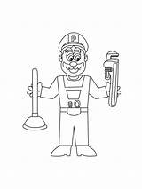 Plumber Coloring Pages sketch template