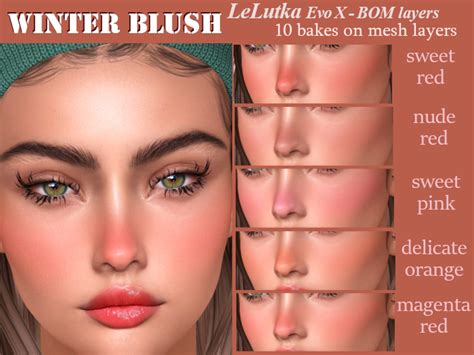 Second Life Marketplace - Winter Blush- Cheeks & Nose - Bakes On Mesh (BOM)-LeLutka Evo X ...