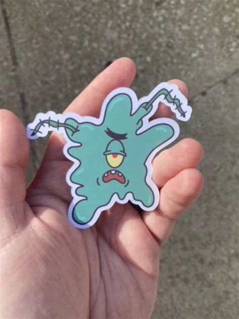 Squished Plankton Sticker Spongebob Squarepants - Etsy