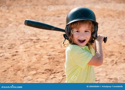 Child Baseball Player Focused Ready To Bat. Kid Holding a Baseball Bat ...