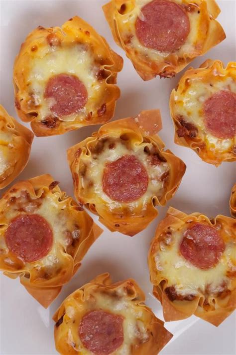 Easy Pizza Cups – Best Homemade Wonton Pizza Recipe – Finger Food ...