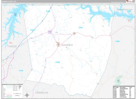 Warren County, NC Wall Map Premium Style by MarketMAPS - MapSales