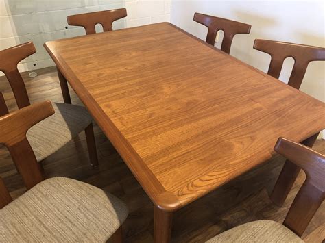 SOLD - Teak Dining Table & 6 Chairs - Modern to Vintage