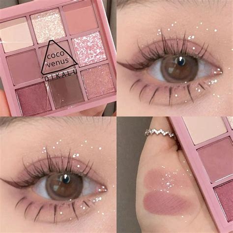 Back to school New Nine-Color Eyeshadow Palette Rose Pink Color Pearly | Eyeshadow, Glitter ...