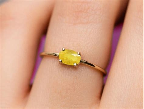 Natural Yellow Sapphire Ring/minimal Ring/dainty Ring/astrological ...