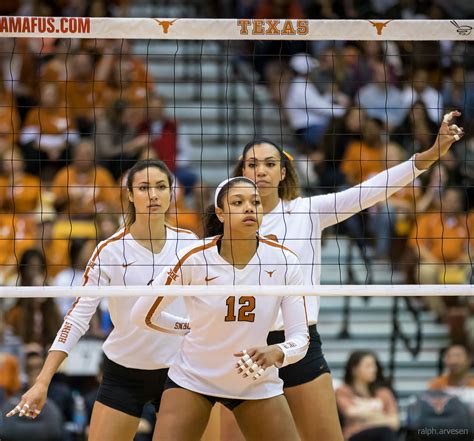 University of Texas Longhorn volleyball match against West Virginia in ...