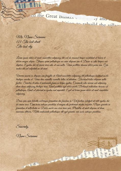 Old Timey Letter Template