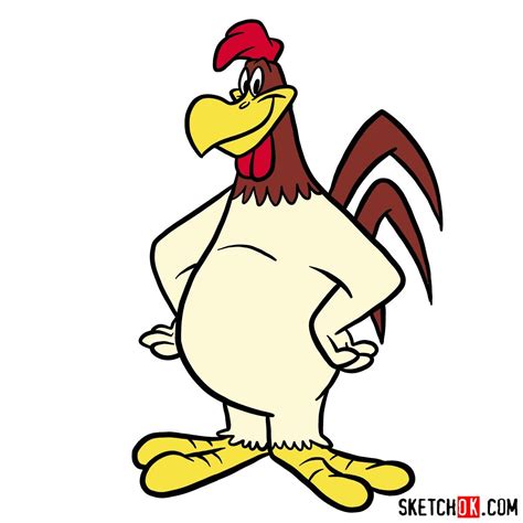 How to draw Foghorn Leghorn - Sketchok easy drawing guides