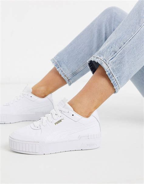 Puma Cali Sport Sneakers In White Leather In White/white | ModeSens ...