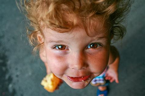 child, eyes, girl, food, portrait, person, face, bird's eye view ...