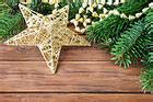 Christmas Golden Star and Pine Branches Background | Gallery Yopriceville - High-Quality Free ...