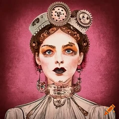 Steampunk-style drawing of victorian women in a pharmacy on Craiyon