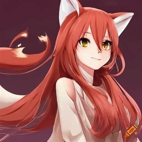 Ánime fox girl red hair