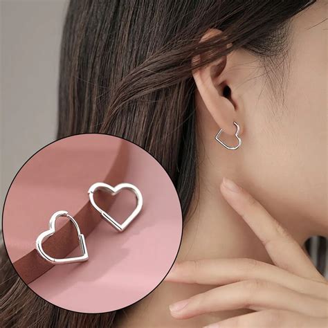 Discover more than 145 heart hoop earrings sterling silver latest - seven.edu.vn