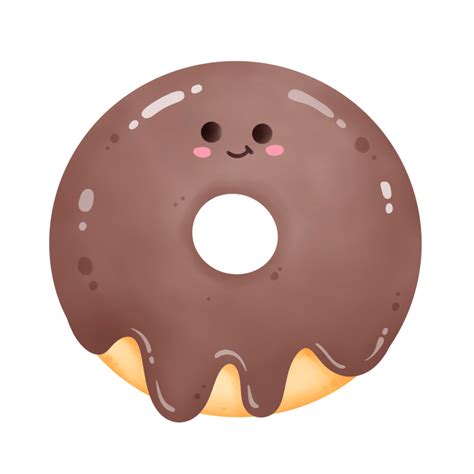 Cute smiling chocolate donut cartoon illustration 32986821 PNG