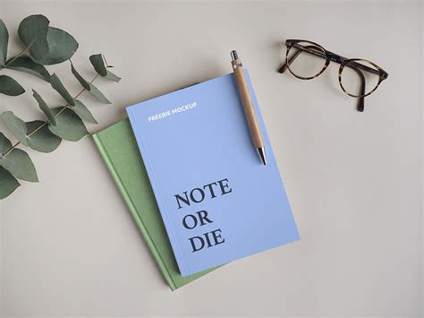 Notebook with Pen Free Mockup | Mockup World HQ