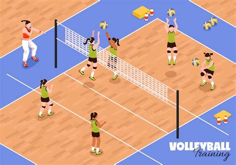 Free Vector | Volleyball Kids Team Background