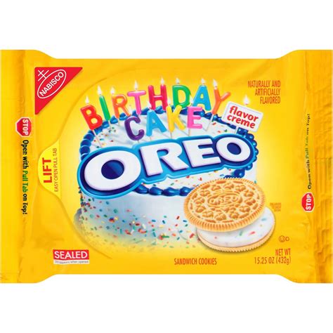 UPC 044000032708 - Oreo Golden Birthday Cake Sandwich Cookies - 15.25oz ...