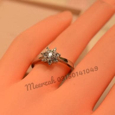 Elegant Design Flower Crystal Adjustable Silver Ring for Girls/Women ...
