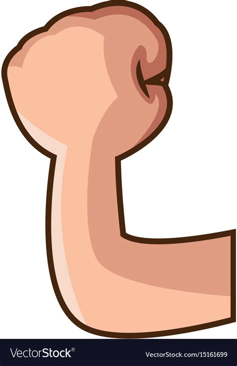 Cartoon arm hand fist comic image Royalty Free Vector Image