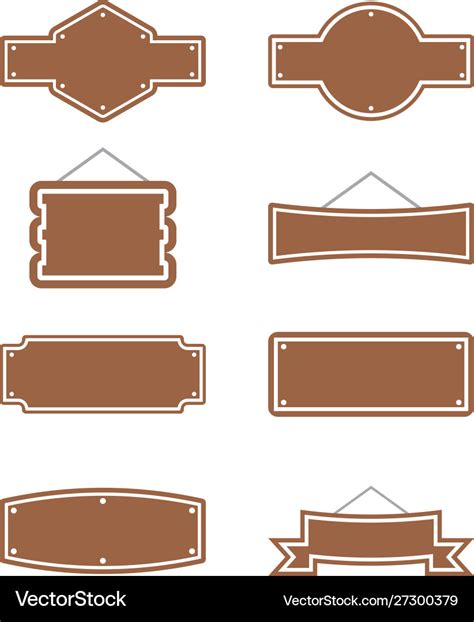 Blank western sign board graphic design template Vector Image