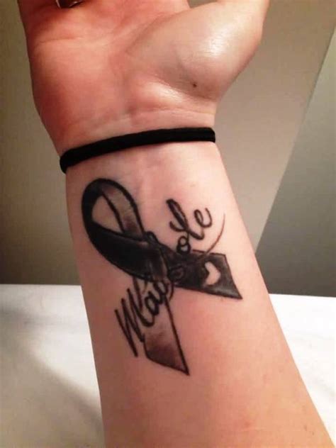 32 Amazing Cancer Ribbon Wrist Tattoos - Wrist Tattoo Designs