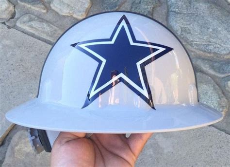 Fibre Metal hard hat by Honeywell with ratcheting adjustment. 3MM Dallas Cowboys helmet decals ...
