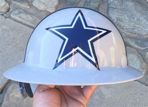 Fibre Metal hard hat by Honeywell with ratcheting adjustment. 3MM Dallas Cowboys helmet decals ...