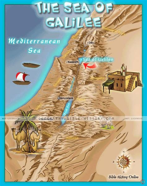 Sea Of Galilee Map Jesus Time - Map Of Palestine In The Time Of Jesus Diagram Quizlet - Sea of ...