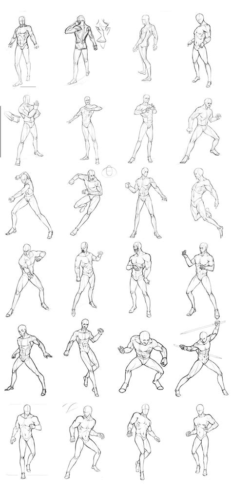 male poses chart 02 by THEONEG on DeviantArt | Human figure drawing ...